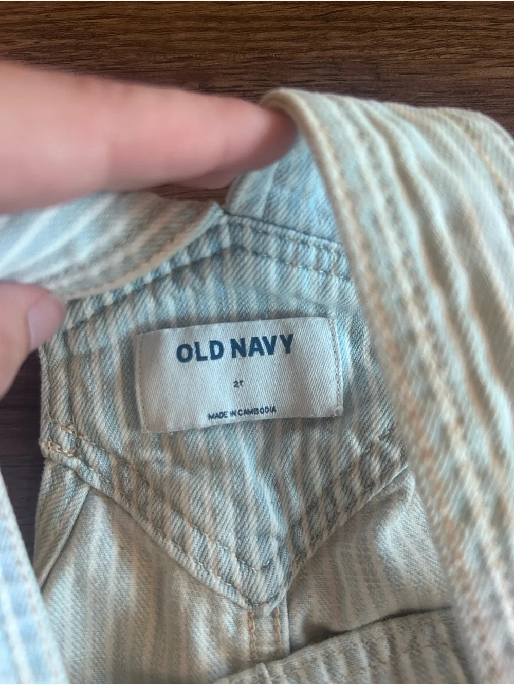 Old Navy Cream and Light Blue Striped Kids Shortalls